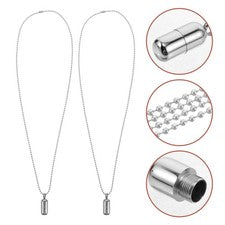 Collar de metal para mujer 2 piezas, collar pequeño botella de perfume con frasco rellenable