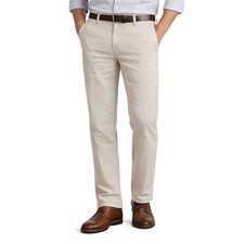 Pantalones de lino y algodón Atelier Gardeur NEVIO1 para hombre 40x30 tostado elástico ajuste regular nuevos sin etiquet