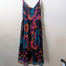 Vestido Floral Fire Los Angeles Multicolor Babydoll Gasa Cottagecore Mujeres MED