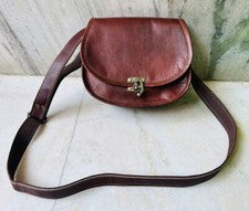 Bolso de hombro de cuero vintage Messenger para damas Bolso de cuero 7X9 fáci...