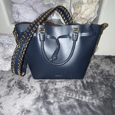 Bolso de mano para mujer Michael Kors azul marino con correa de ojal