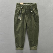 Pantalones cargo de algodón puro para hombre estilo coreano masculino color liso suelto pantalones informales