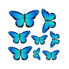 Calcomanía de pared moderna de mariposa brillante para decoración interior de sala de estar dormitorio 15x15 cm