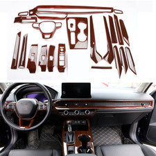 Wood Grain Abs For Honda Civic 22-2024 Full Interior Decor Cover Trim Kit 22pcs