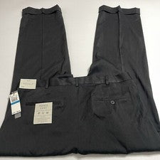 Pantalones de viaje de lujo Perry Ellis Portfolio para hombre 36x30 puños pliegues nuevos de lote original $85