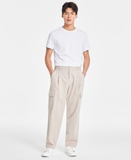 Pantalones cargo refinados Alfani para hombre beige jaspeado talla 38WX30L