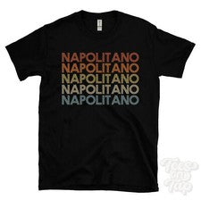 CAMISETA ESTILO RETRO REPETIDO NAPOLITANO Hombre y Mujer Novedad Genial Nombre Regalo