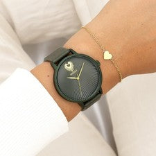 Oozoo Reloj de Pulsera Mujer Relojes Analógico Cuero Forest Verde UOC11248