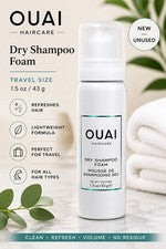 Champú seco espuma para el cuidado del cabello OUAI tamaño de viaje 1,5 oz/43 g nuevo sin usar