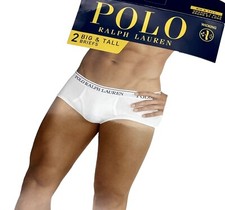 Paquete de 2 calzoncillos Polo Ralph Lauren para hombre calce clásico de algodón blanco 4 unidades grandes y altos nuevo