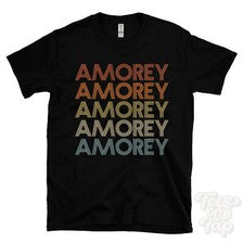 CAMISETA AMOREY ESTILO RETRO REPETIDO Hombre y Mujer Novedad Genial Nombre Regalo