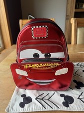 Mini Mochila Cosplay Loungefly Disney Pixar Cars Metallic Lightning McQueen Nueva con Etiquetas