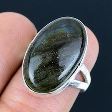Anillo de joyería de plata esterlina 925 hecho a mano con piedras preciosas...