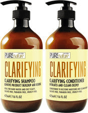 Juego de champú y acondicionador clarificante 16 fl oz juego de 2 cuidado del cabello sin sulfatos