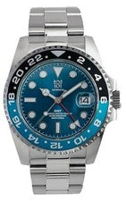 HYAKUICHI Modelo 14 GMT Reloj Automático Buceo Vikingo Azul 200M Fecha Japón ...