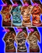 Sexy Miss Mujer Moda Camuflaje Ejército Militar Girly Top 34/36/38 Colores Neu