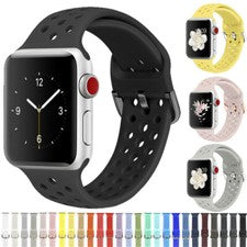 Correa de muñeca de silicona transpirable para Apple Watch Series 11/10/9/8/7/SE/6/5/4