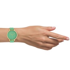 Oozoo Cuero Reloj de Mujer C10593 Análogo Cuarzo Pulsera Verde Relojes UOC10593