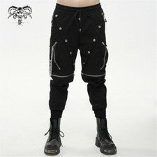 Pantalones cargo de moda Diablo para hombre de acero inoxidable con cadena decoración pantalones informales