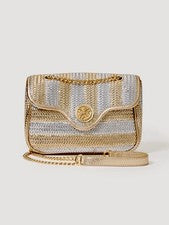 Bolso Bandolera Lilly Pulitzer Nuevo con Etiquetas Cora Dorado Metálico X Plateado Metálico $248