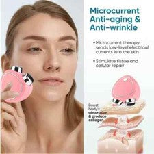 Masajeador de cuidado facial rodillo de microcorriente vibración estiramiento de la piel dispositivo de belleza