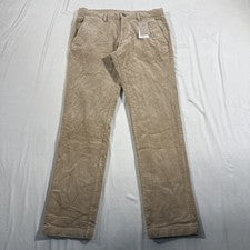 Pantalones de pana ajustados MNG By Mango caqui para hombre EE. UU. 32 NUEVOS CON ETIQUETAS