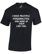 CAMISETA HOMBRE TENGO MÚLTIPLES PERSONALIDADES DISEÑO CALIDAD MODA