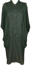 NUEVO SIN ETIQUETAS BCBS MAXAZRIA Mujer Negro Hombro Frío Algodón 1/2 Botón Vestido Informal 12