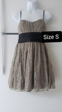 Vestido de verano de moda para mujer gris encaje zapatos abiertos talla M