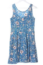 Clockhouse Vestido de Verano Mujer Estampado Floral Algodón Azul Beige Verde T. 40