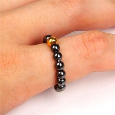 Anillo elástico amatista mujer 4 mm cuentas elástico hecho a mano diseño de joyas