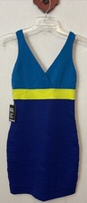 Vestido Express Para Mujer Pequeño Colorido Sin Mangas Bodycon Corto Forrado ¡NUEVO CON ETIQUETAS! M1492