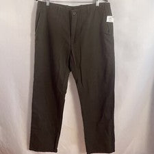 Pantalones Perry Ellis para hombre talla 36 x 32 tostados texturizados bolsillos delanteros planos nuevos con etiquetas