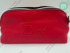 CHRISTIAN DIOR/Dior Beauty ROJO con Bolsa con Cremallera/Bolsa de Maquillaje 7"x3.5"x2" Nueva FOTO