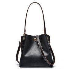 Elegante bolso de hombro 100 % cuero genuino para mujer