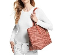 MICHAEL KORS The Michael Bag Logo Estampado Mujer Bolso de Mano Grande en Naranja Profundo