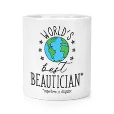 Cepillo de maquillaje de esteticista mejor del mundo maceta divertida favorita salón de belleza