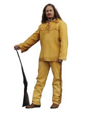 Camisa y pantalón Old West, Mountain Man Gold Buckskin con flecos, estilo Frontiersman