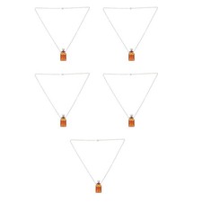 Collar vial 5 piezas - Botella de perfume de vidrio de 3 ml con tapa de corona collar colgante -