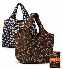(Juego de 2) Nuevo Bolso de Mano Miffy Estilo Conejo 2 Vías GRANDE Supermercado Libro Bolso Plegable