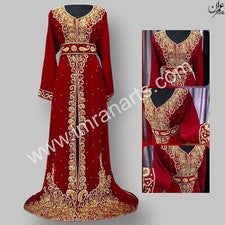 D143 Vestido Árabe Boda Abaya Étnico Farasha Elegante Kaftan Marroquí