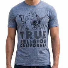 $89 TRUE RELIGION Indigo CALIFORNIA BUDDHA Camiseta Gráfica Manga Corta Nueva con Etiquetas