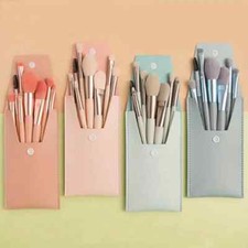Juego de 8 brochas de maquillaje base rubor sombra de ojos pinceles de labios bolsa de maquillaje estuche