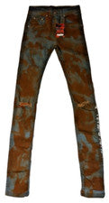 Pantalones estilo jeans Culture Vulture para hombre verde marrón talla W-26