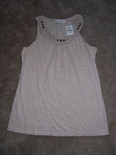 Camisa estilo TAnk con cuentas tostadas CATO para mujer talla pequeña nueva con etiquetas