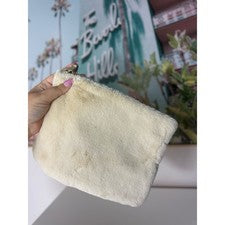 Bolso sin asas Castro crema blanco roto suave piel sintética 10,5" x 8" cierre de cremallera