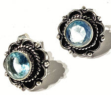 AQUAMARIN Edelstein 925 Sterlingsilber Schmuck OHRSTECKER HANGEFERTIGT.