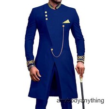 Hombres Estilo Étnico Bordado Chaqueta Pantalones Conjunto de 2 Piezas Trajes Africanos Conjunto Formal
