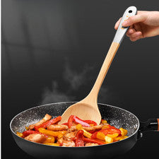 Juego de cucharas espátula madera de haya de 3 o 5 piezas madera natural para cocina wok