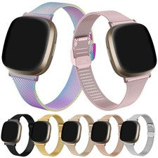 Pulsera de malla milanesa de acero inoxidable para Fitbit Versa 2/3/4/Sense/Lite